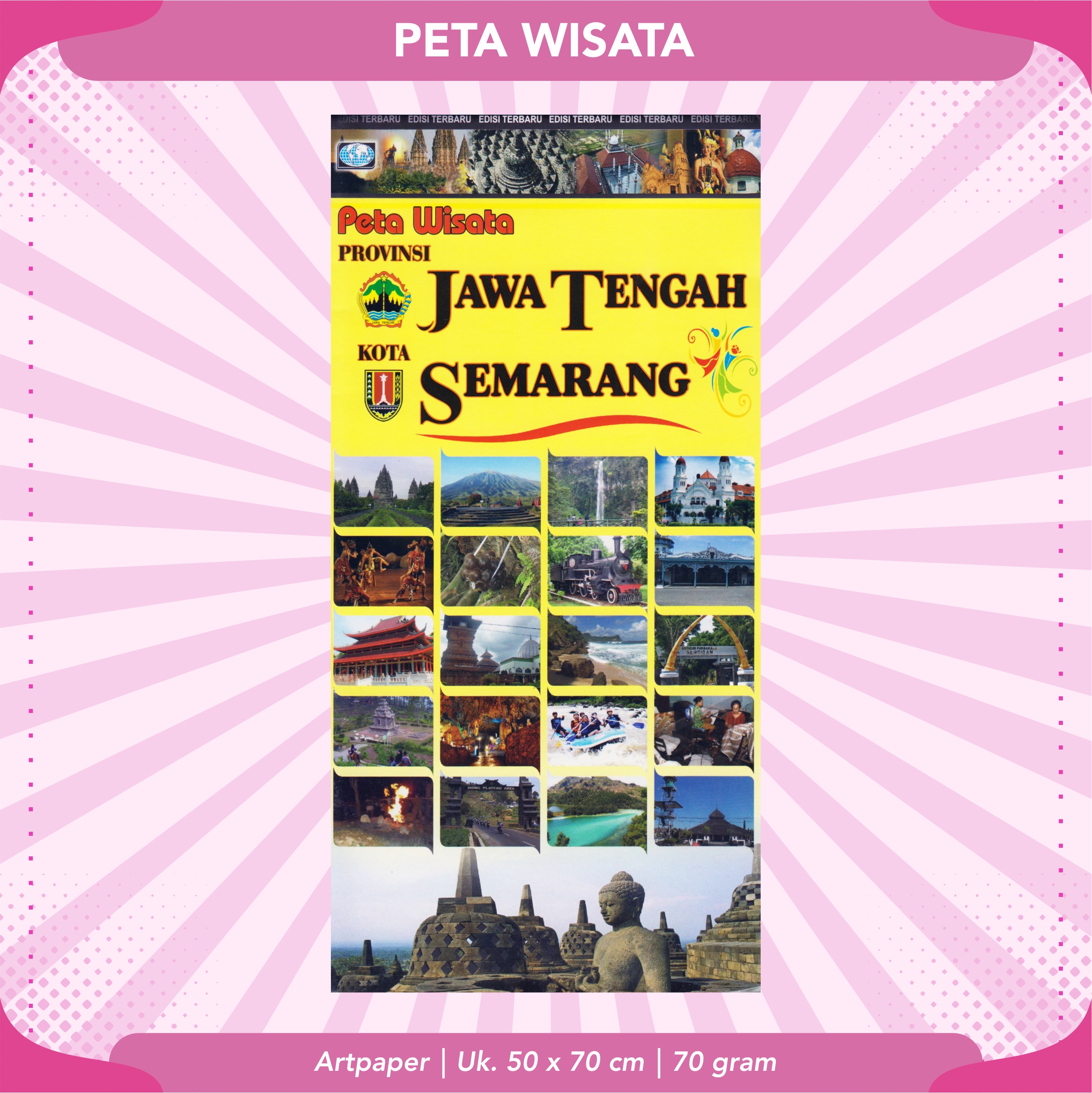 PETA WISATA JAWA TENGAH SEMARANG /BUANA BARU | Lazada Indonesia