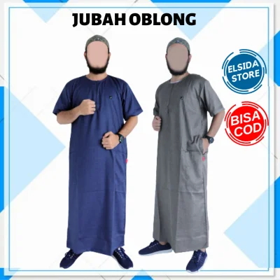 Jubah gamis pria lengan pendek premium / Jubah muslim original Rosal / Baju Jubah Gamis Pria Dewasa Murah