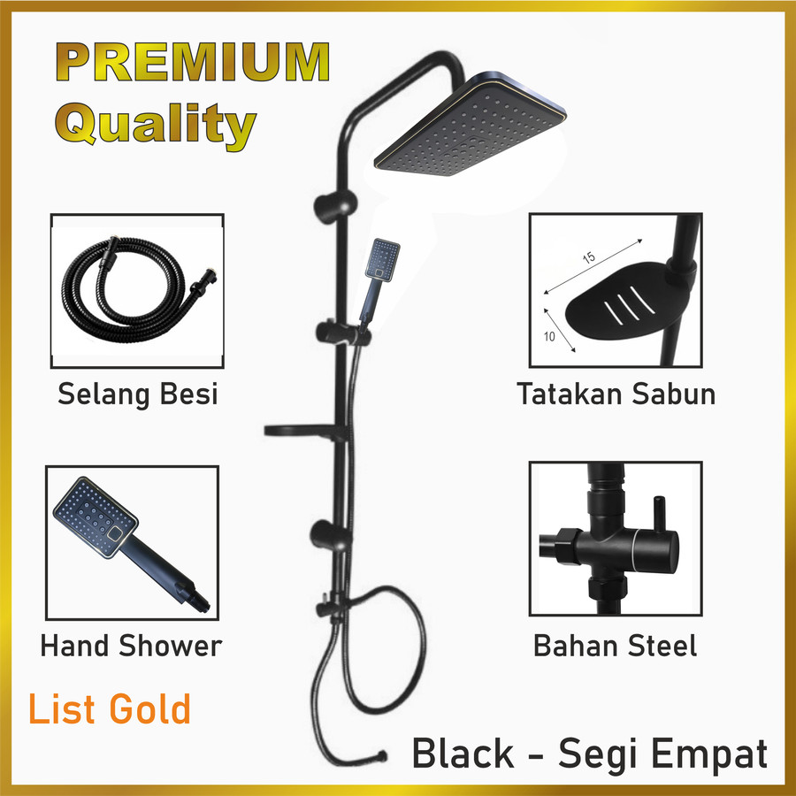 ES Shower 1 Set Paket Lengkap Shower Kamar Mandi Shower Bahan Abs dan Stainless Head Shower ...