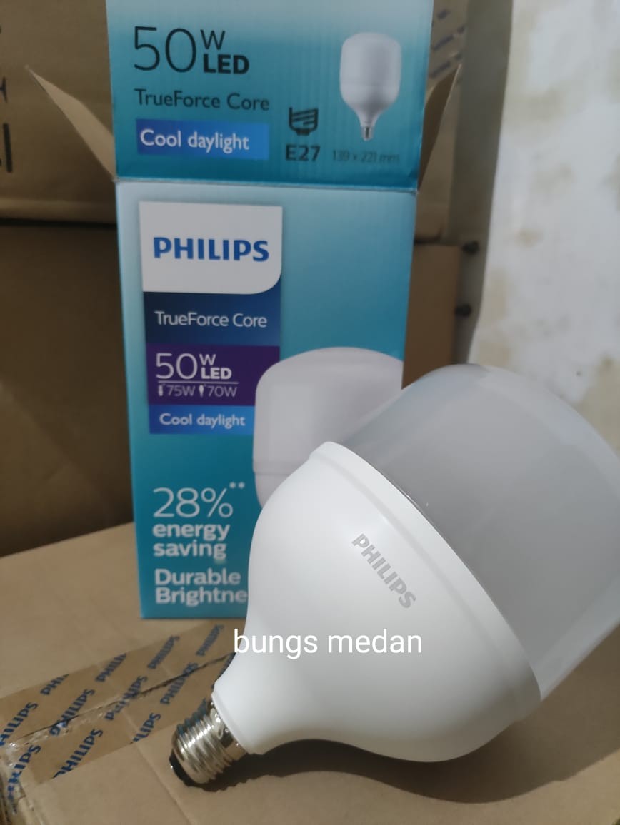 Lampu LED Philips 50W 50WATT 50 WATT PUTIH E27 TFORCE BULB TRUEFORCE