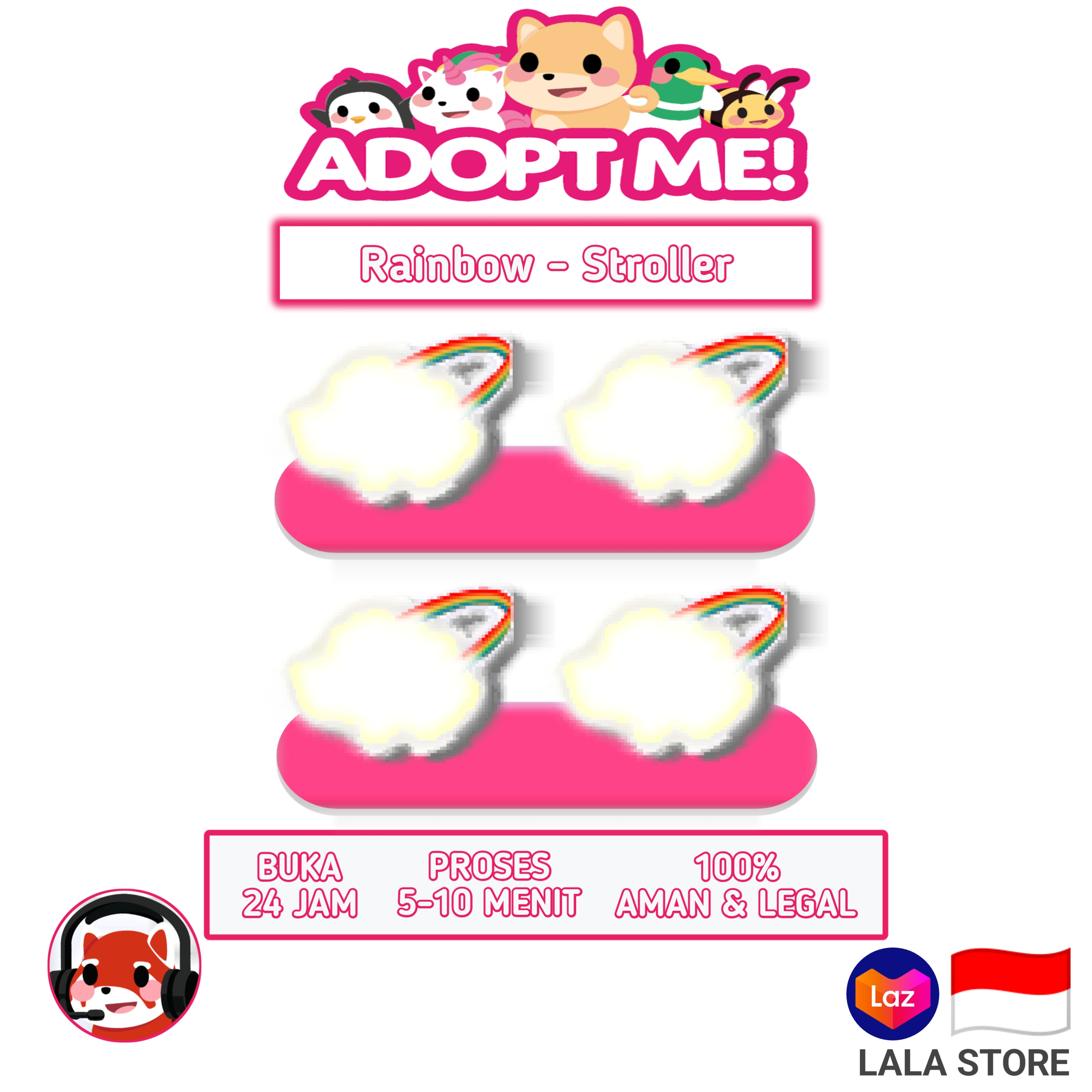 Adopt Me Stroller Rainbow Stroller Roblox Lazada Indonesia