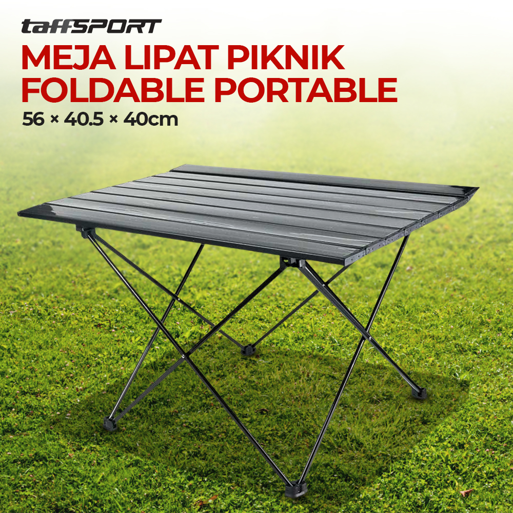 meja lipat camping piknik outdoor aluminium portable 56x40.5x40cm