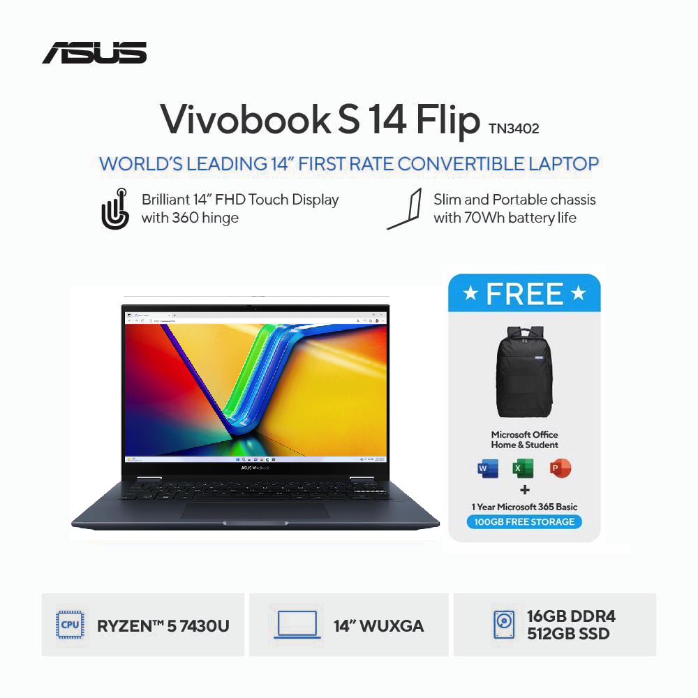 ASUS Vivobook S14 Flip TN3402YA-VIPS558M Quiet Blue [AMD Ryzen