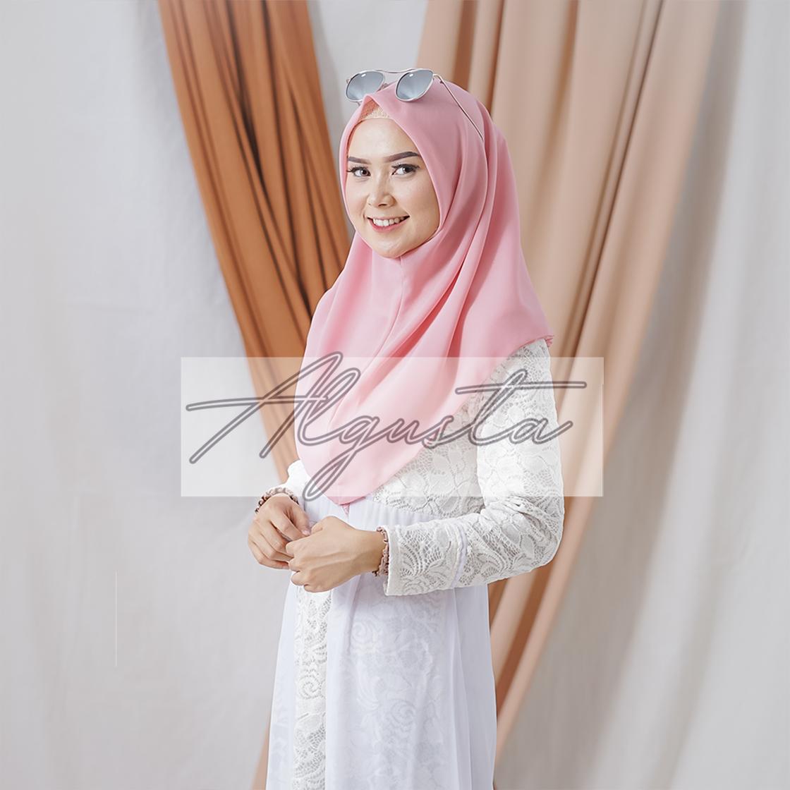 Algusta Hijab Instan Kekinian Hijab Instant Kerudung Instan Jilbab Instan Terbaru Bela Instan Shalwa Polos Grosir Murah