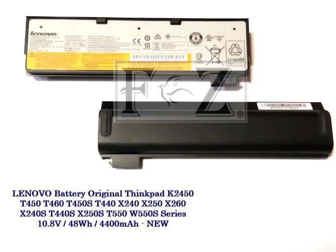 LENOVO Battery Original Thinkpad K2450 T450 T460 T450S T440 X240 X250 X260 X240S T440S X250S T550 W550S Series 10.8V / 48Wh / 4400mAh