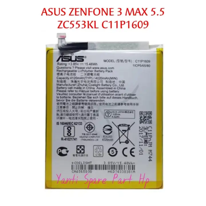 Baterai Asus Zenfone 3 Max 5 5 Inch Zc553kl X00ddb C11p1609 Original Terlaris New Lazada Indonesia