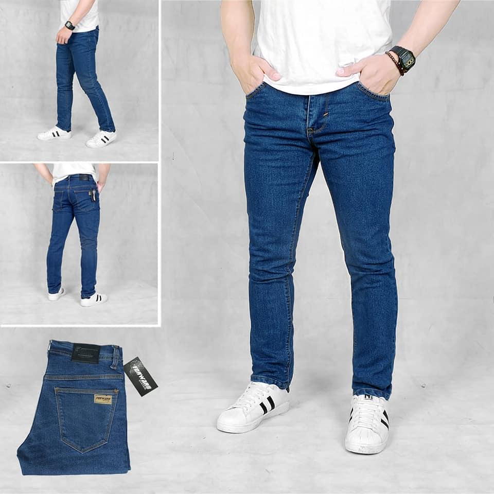 Celana jeans skiny fit pria original forward - Hitam - Black