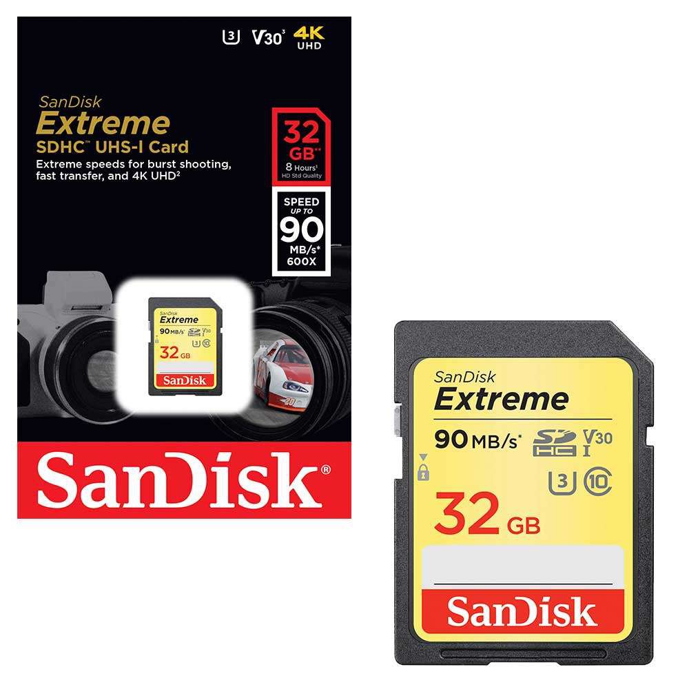 Sandisk EXTREME SDHC Class 10 V30 U3 90MBps 32GB for 4K Lazada