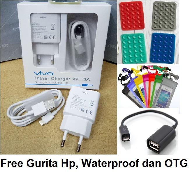 Travel charger VIvo Super Promo Charger vivo fast charging paket spesial cassan vivo 2a Adaptor vivo Free Gurita,waterproof dan Kabel otg 2A Ars70