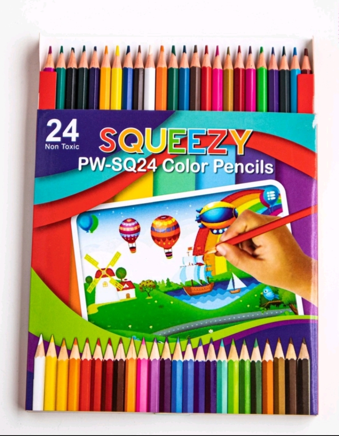 Pensil Warna Panjang Squeezy 24 Warna / Colour Pencil PW-SQ24 | Lazada
