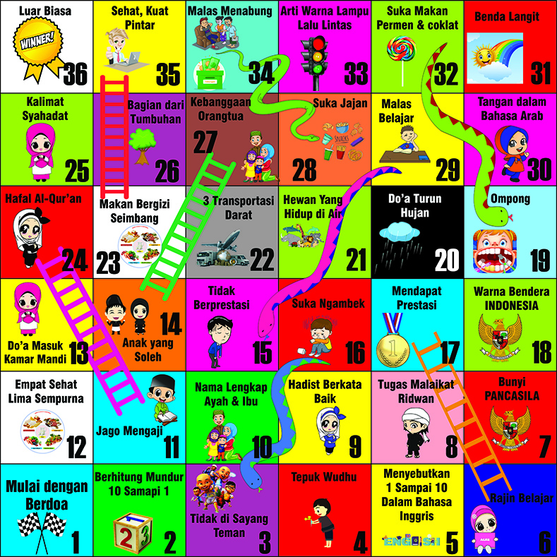 Mainan Edukasi Anak Ular Tangga 2x2 M Lazada Indonesia