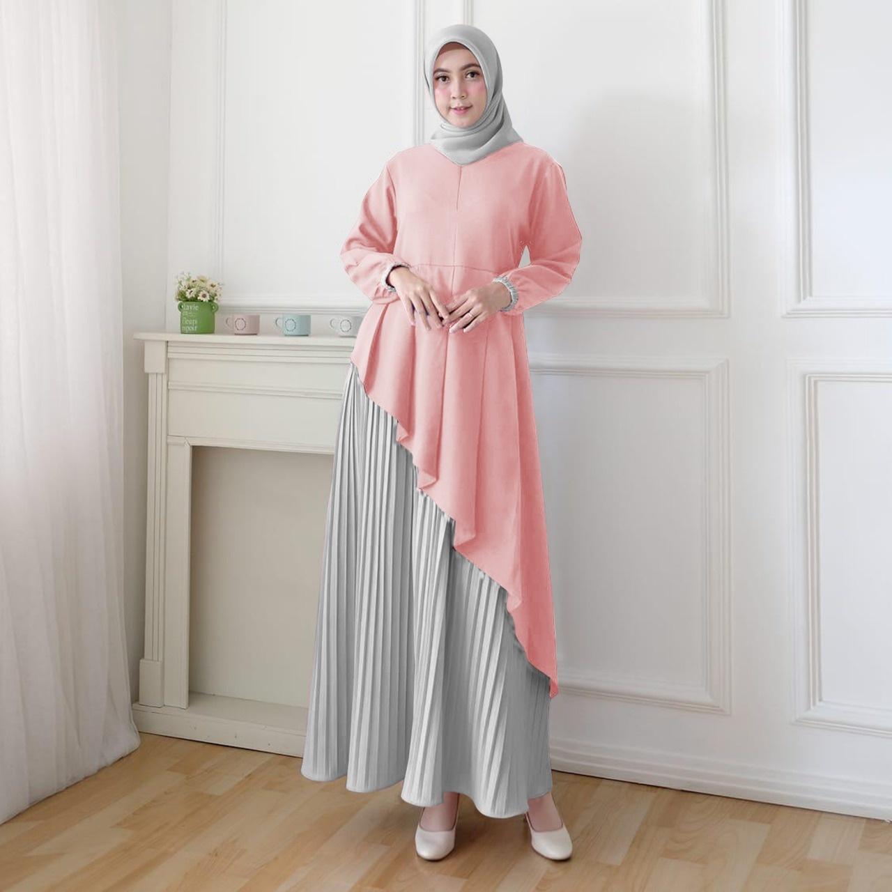 Gamis PLisket Kombinasi