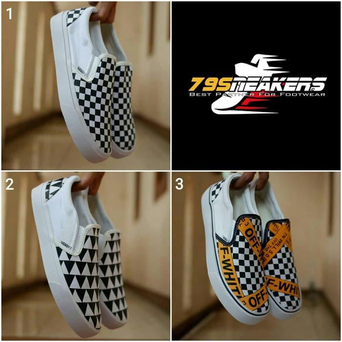 Sepatu Vans5 Slipon Premium Original Sepatu Pria Sepatu Gaya Sepatu Keren Sepatu Hitam Putih