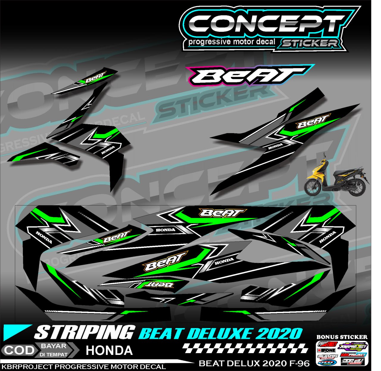 Beat Deluxe Stiker Striping Premium Motor Keren Lis Variasi