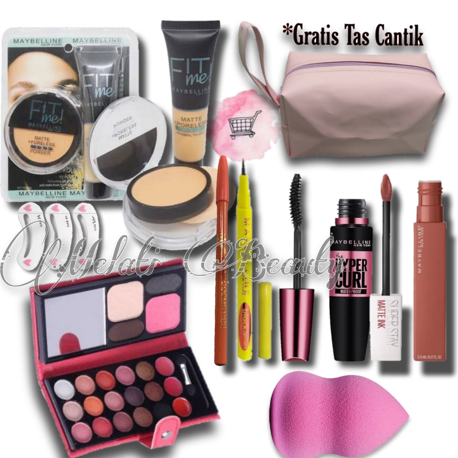 Paket Makeup Set 9 in 1 Lengkap / Paket Makeup Set 7 In 1 Paket