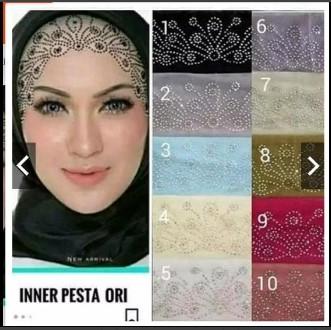 mc fashion inner hijab Mahkota Bunga/inner pesta/inner Diamond