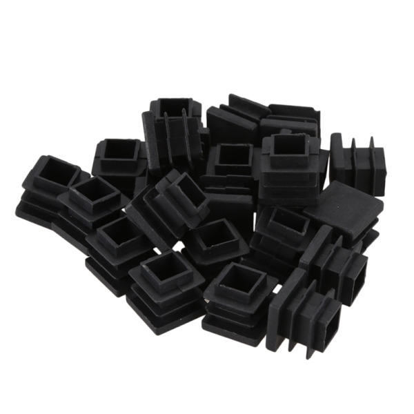 24 Pieces 16 * 16mm Plastic Striated Tube Plugs Insertion Black