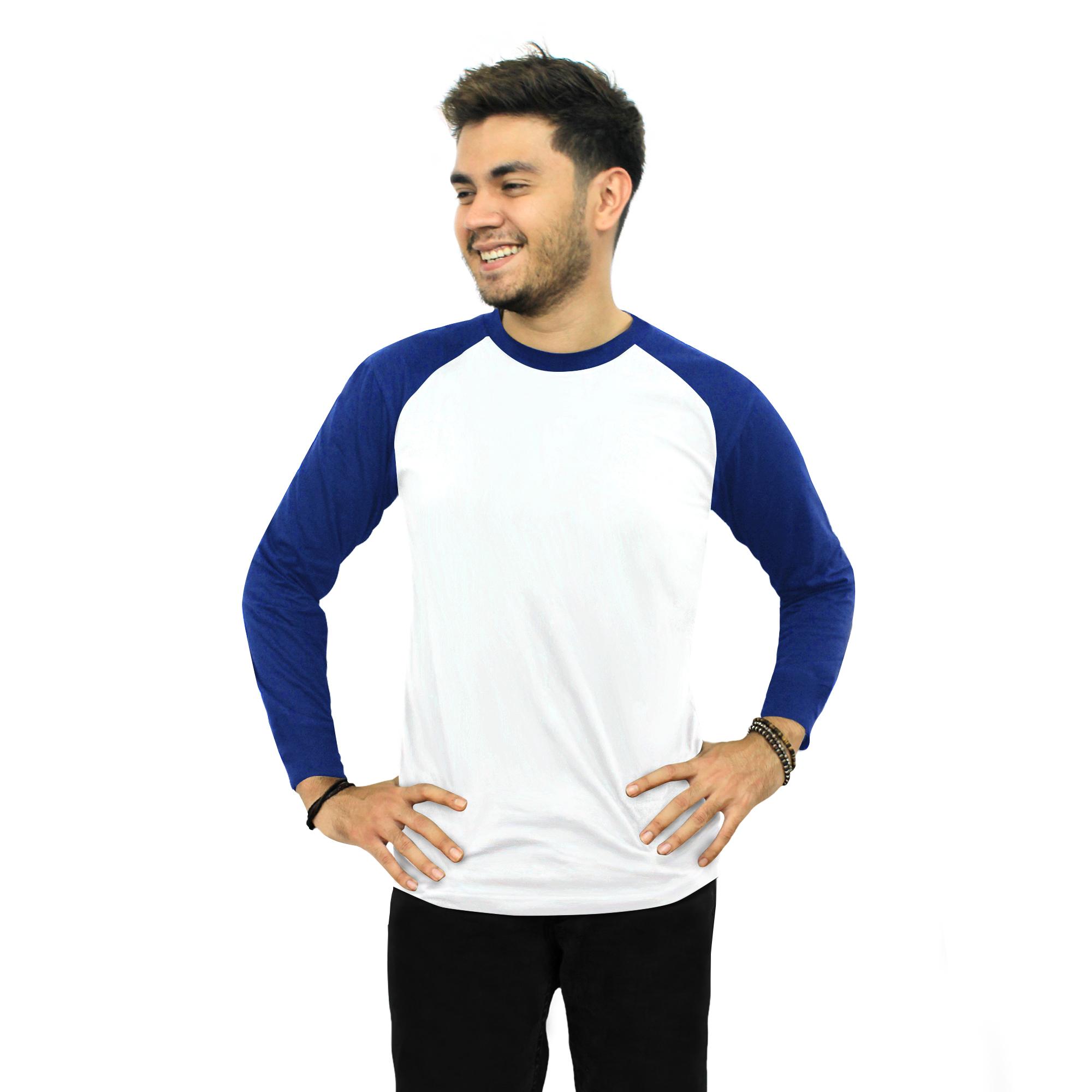Kaos Polos Raglan Lengan Panjang 3/4 - JUMBO - Soft Cotton Combed 30S / Cotton T-Shirt Long Sleeves