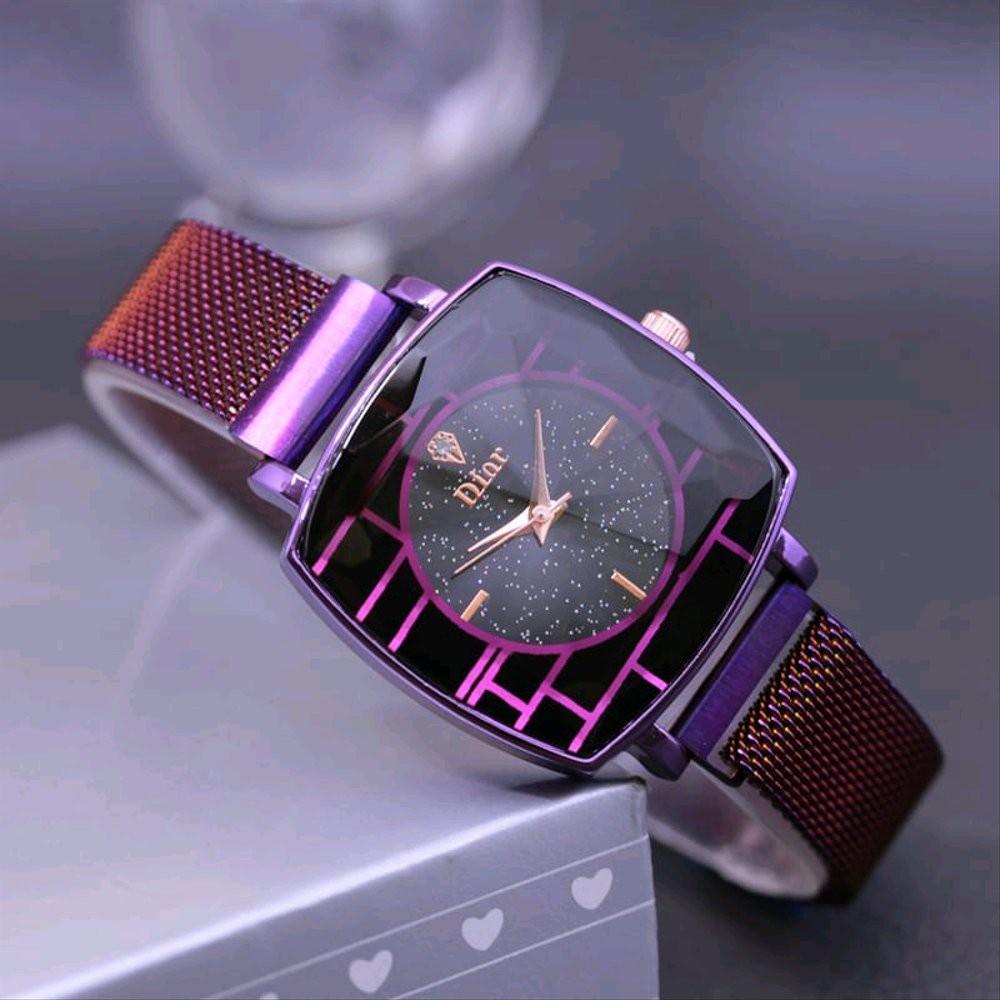 JAM TANGAN DIOR KOTAK MAGNET TANGGAL AKTIF JAM TANGAN WANITA JAM TANGAN GUCI JAM TANGAN DIOR