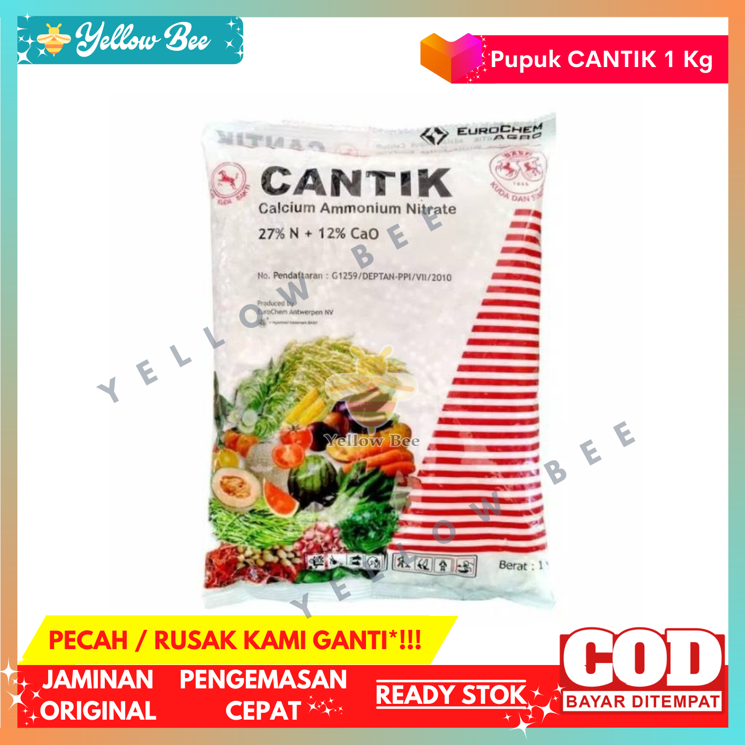 Pupuk Cantik Calcium Ammonium Nitrate Kemasan 1kg BASF Eurochem 