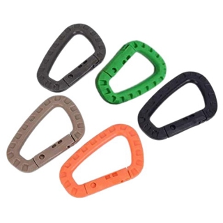 5 Pcs Carabiner Clip D Shape High Strength Plastic Hook Keychain for Backpack Keychain Outdoor Climbing thumbnail