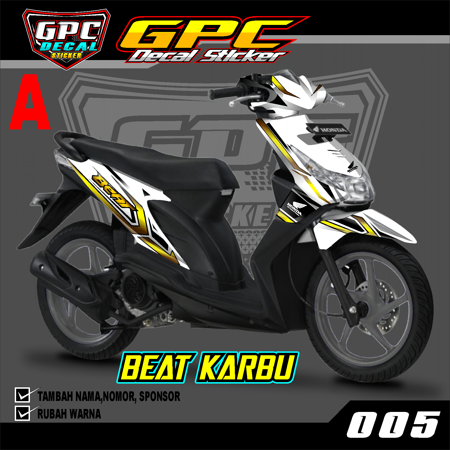 Decal Sticker Beat Karbu MINIMALIS Striping Dekal Stiker Beat Karbu Lama 005 Lazada Indonesia