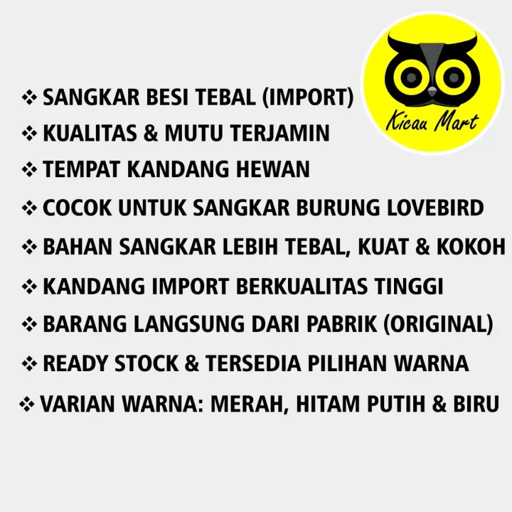 Sangkar Besi Import Kandang Burung Lovebird Love Bird Kenari