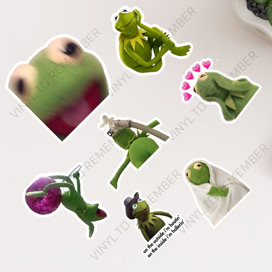 Stiker Vinyl Meme Kermit Frog Hewan Kodok Pack Lucu Waterproof Funny ...