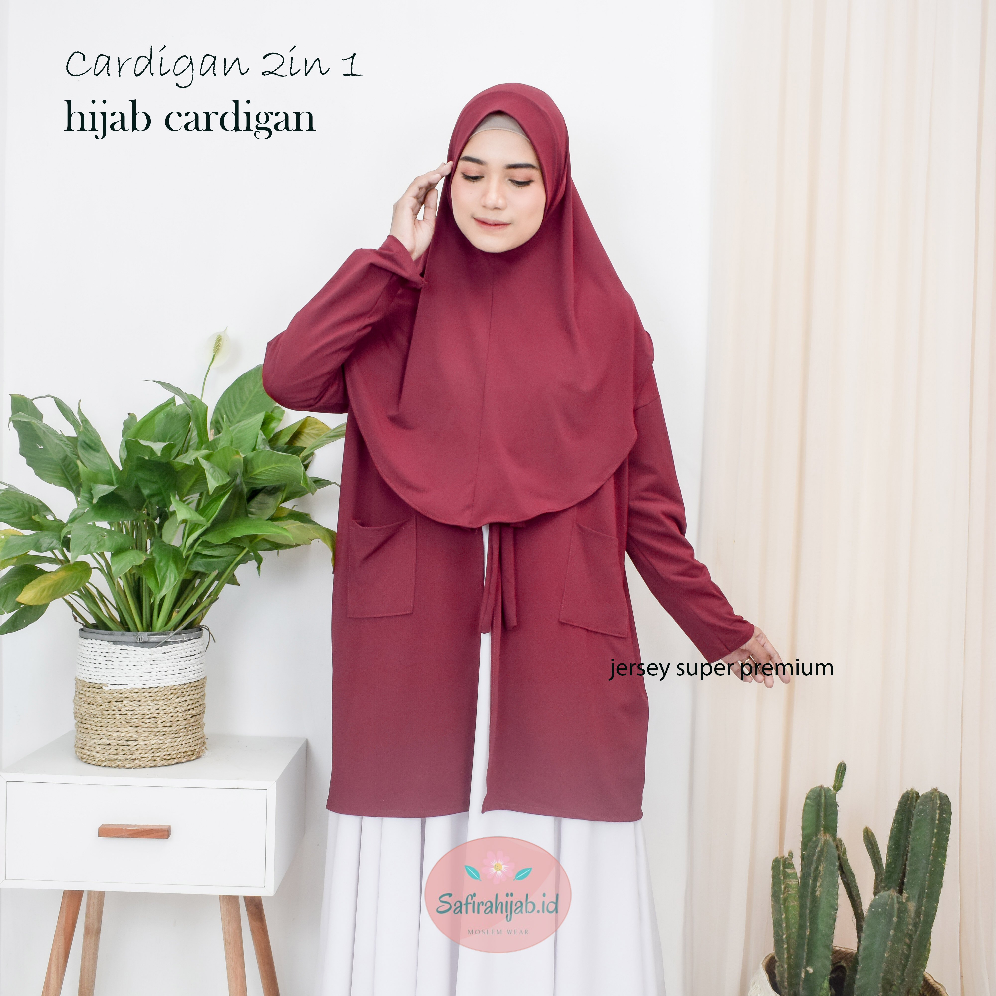 hijab cardigan 2 in 1