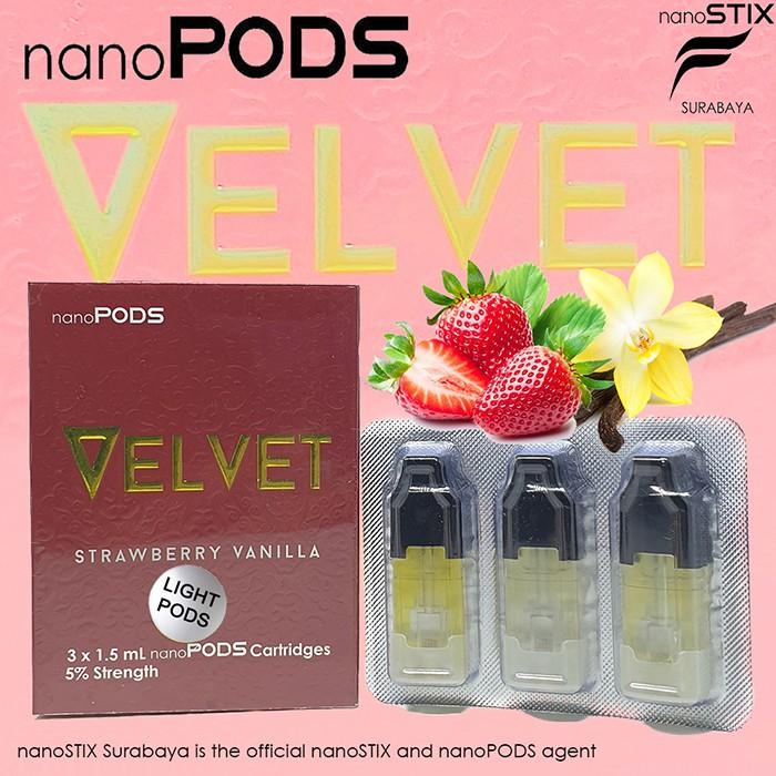 Nanopods Varian Velvet Strawberry Vanilla 1 Pack Isi 3 Pods Untuk