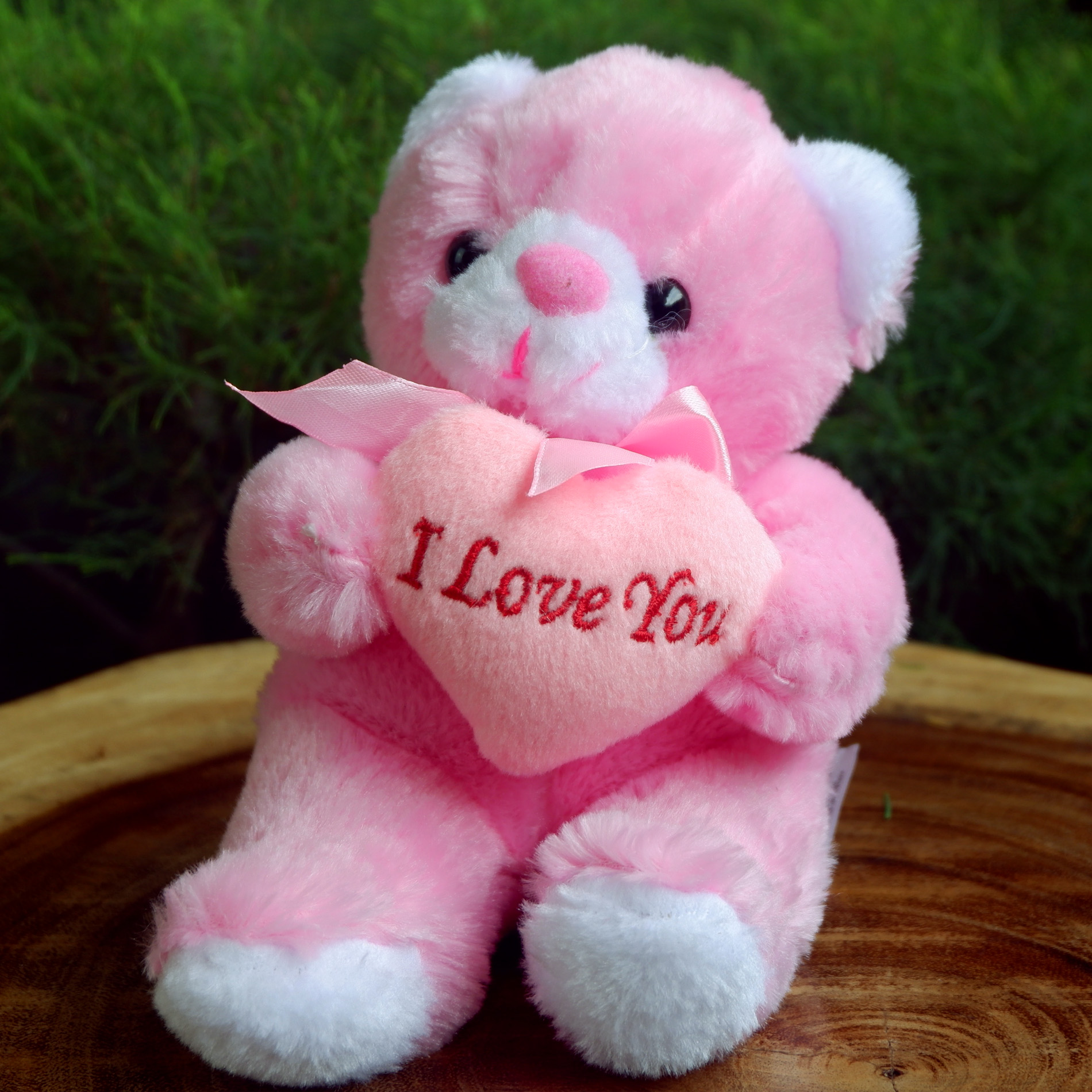 Boneka Teddy Bear Love Mini 17 Cm Warna Pink Kualitas Sni