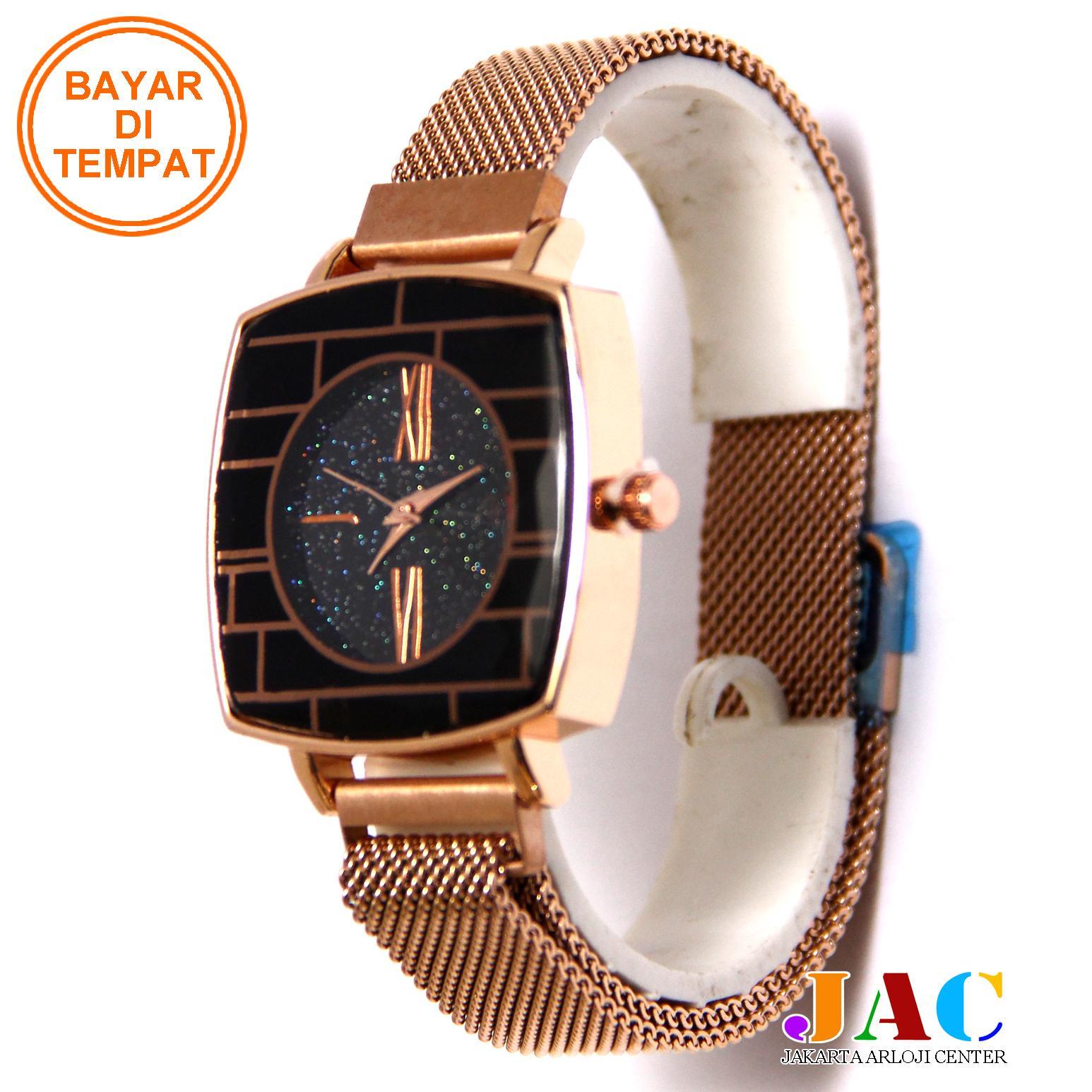 Jam Tangan Tali Pasir Model Terbaru - Jam Tangan Magnet - Desain Kotak Kaca Prisma Mewah Dan Elegan - Jam Tangan Wanita - Jam Tangan Kekinian - Harga Grosir - Bahan Stainless Steel