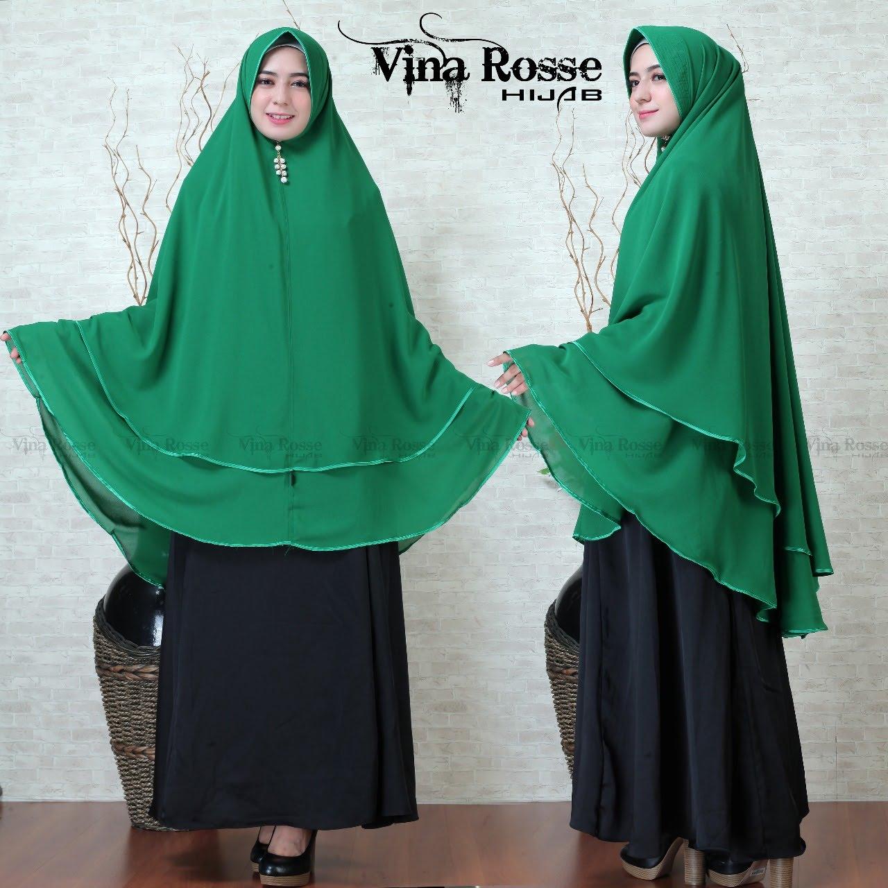Salmi Scraf- Jilbab / Hijab KHIMAR 2 LEYER LIST JUMBO PINGUIN - Kerudung Instan Syari Bergo jumbo