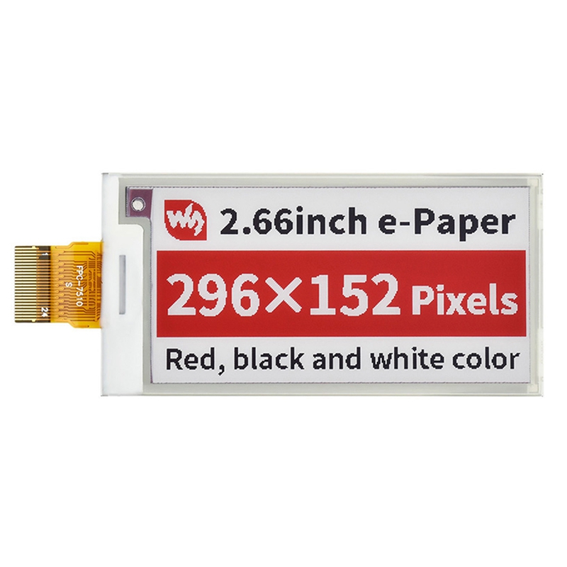 Waveshare กระดาษ E-Ink 2.66นิ้ว,หน้าจอดิบ296X152พิกเซลอินเทอร์เฟซ SPI สามสีแดง/ดำ/ขาว