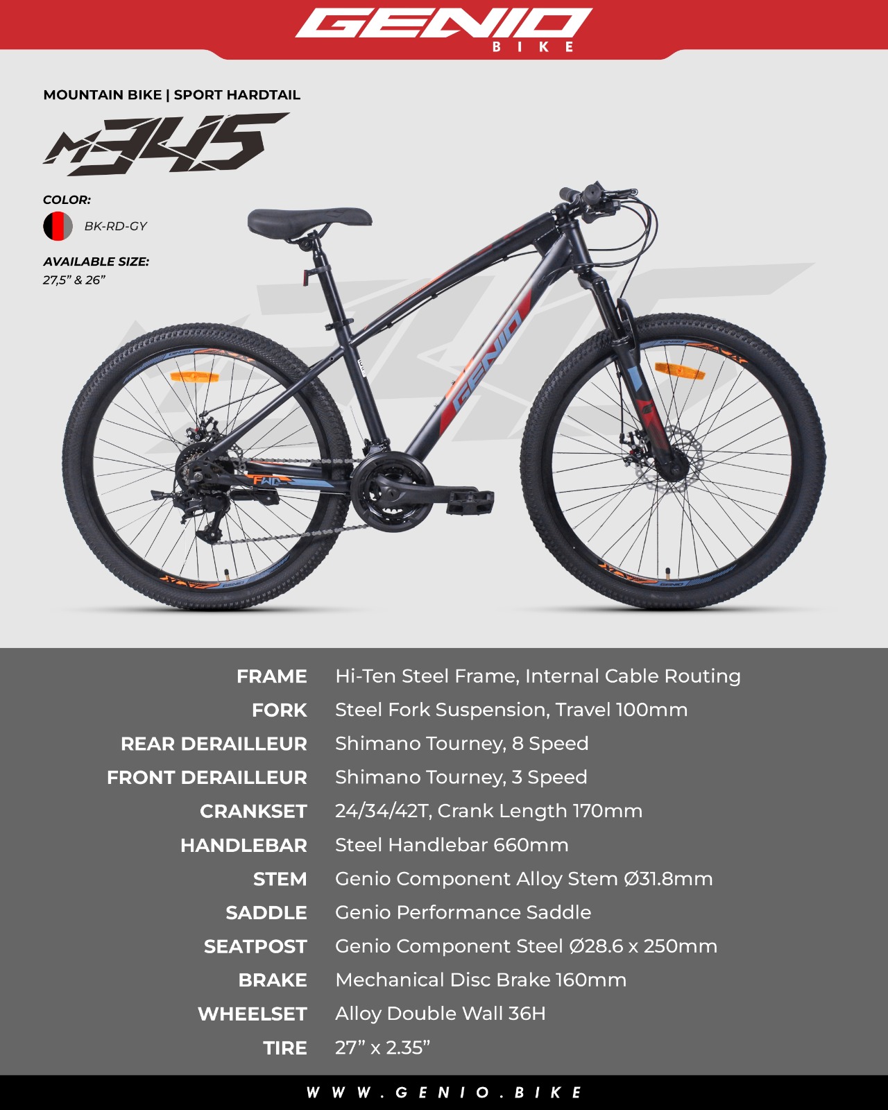 Genio Mtb Reaction Lync 26 Bike Jual Thrill Ravage Mtb Inci Sepeda