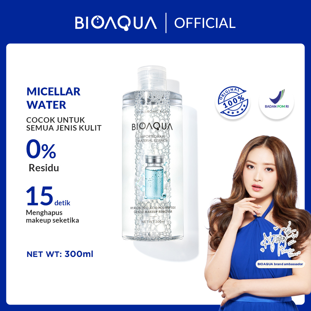 【BPOM】BIOAQUA Makeup Remover Hyaluronic Acid Polypeptide Gentle