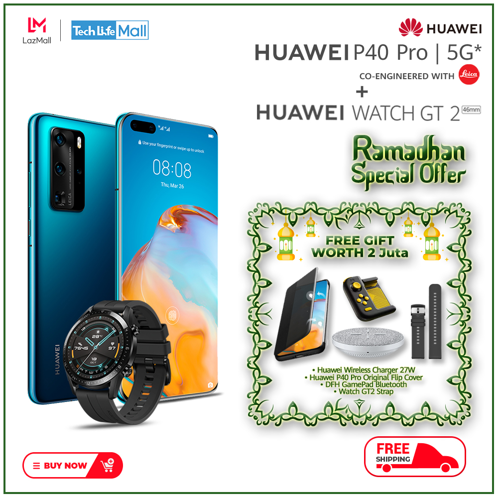 Huawei P40 Pro - 50MP Leica Ultra Vision Camera,8GB/256GB BUNDLE GT2 46mm |  Lazada Indonesia