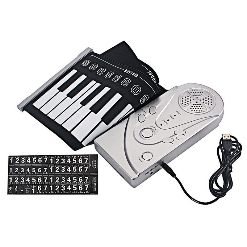 49 Keys Silicone Foldable Electronic Digital Roll-Up Keyboard Piano With Speaker