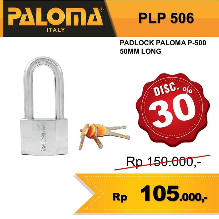 Gembok Kunci Padlock Paloma P-500 50MM Long PLP 506 Gembok Kunci Padlock Paloma P-500 50MM Long PLP 506