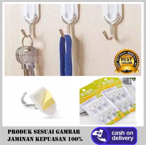 Powerful Hook Gantungan Tempel Baju / Barang Multifungsi Cantolan Tempel Multifungsi Isi 6 Pcs High Quality