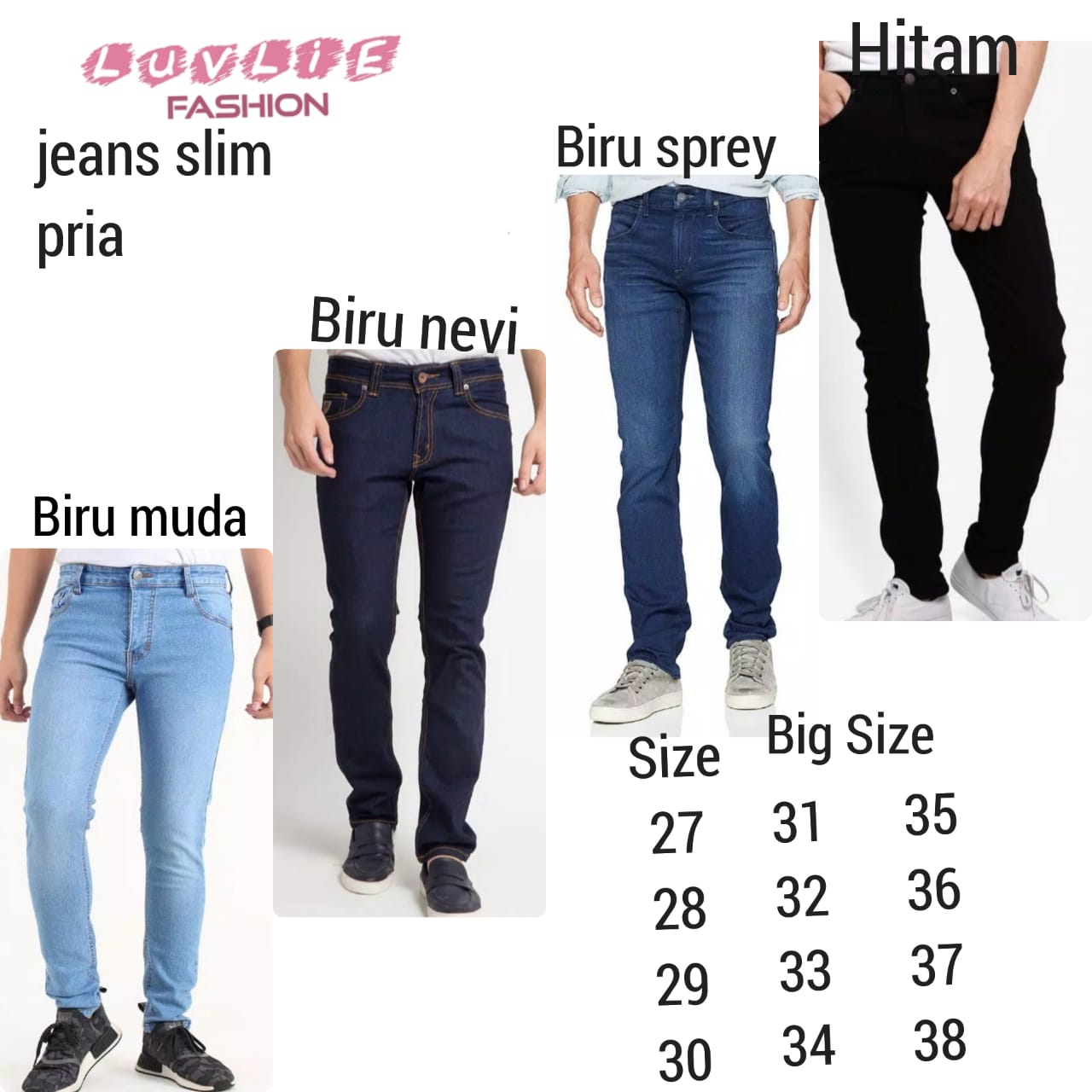 CELANA JEANS PRIA Slim Bahan Jeans 