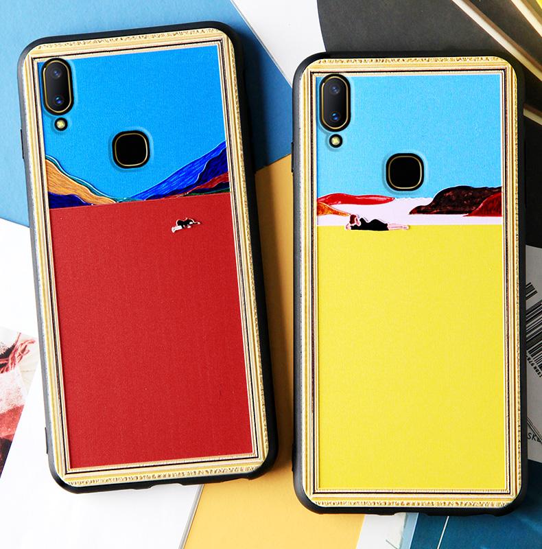 Gaya Perancis Retro vivo z3 natural detox so hot u sheng yang Casing HP vivo Bingkai lukisan z3i jaringan z3x angin dingin z1 Edisi Remaja z5x pasang vivo y97 wanita y85y83y79 Silikon vivo u1 tali gantungan u1