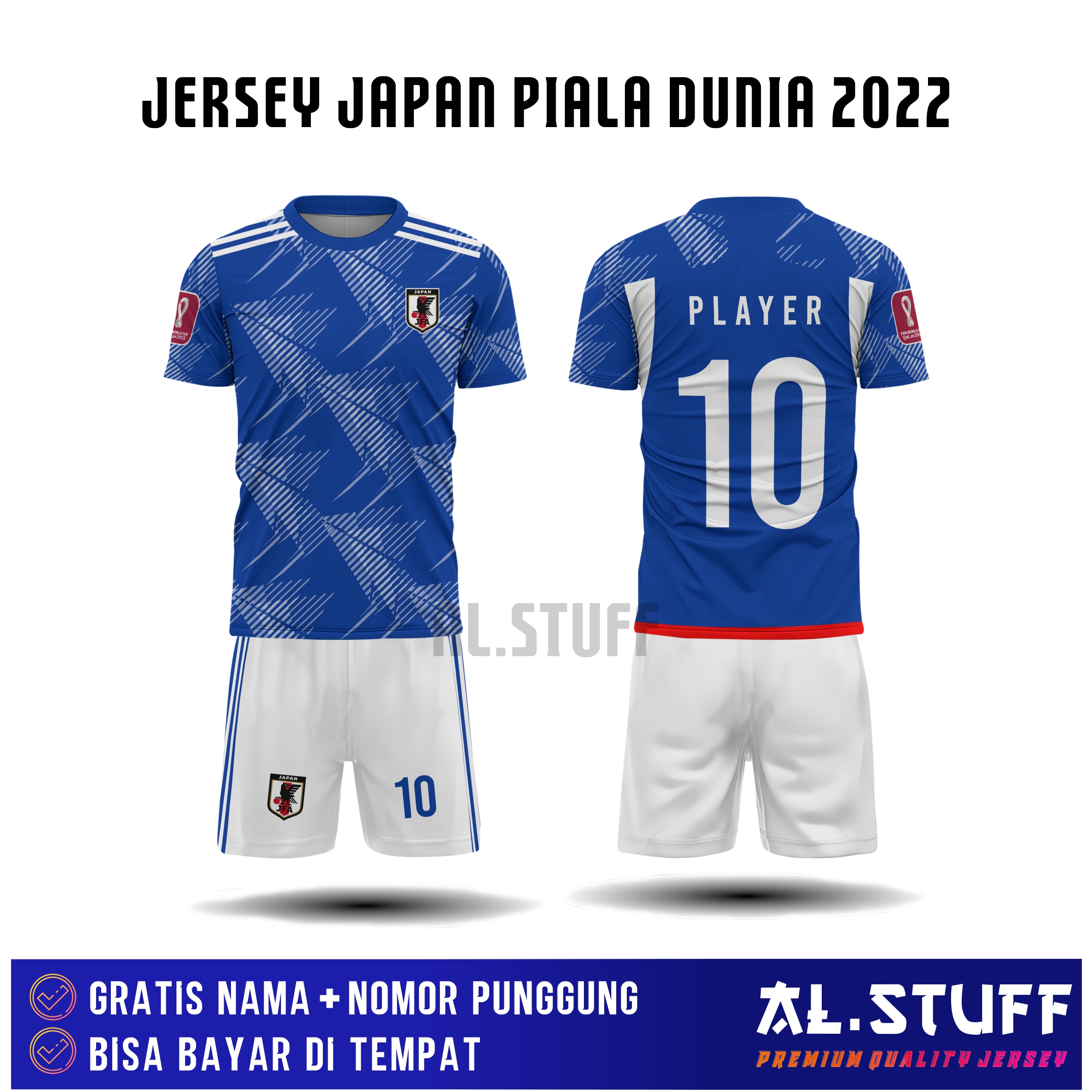 Baju Jersey Bola Jepang Piala Dunia 2022 Replika Premium Gratis Pasang