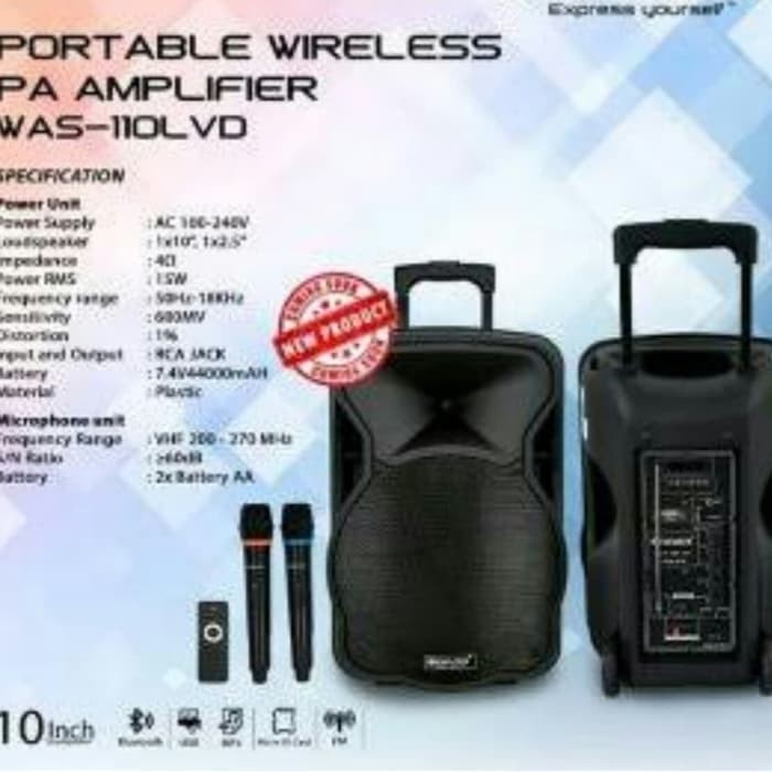 speaker portable aiwa 10 inch