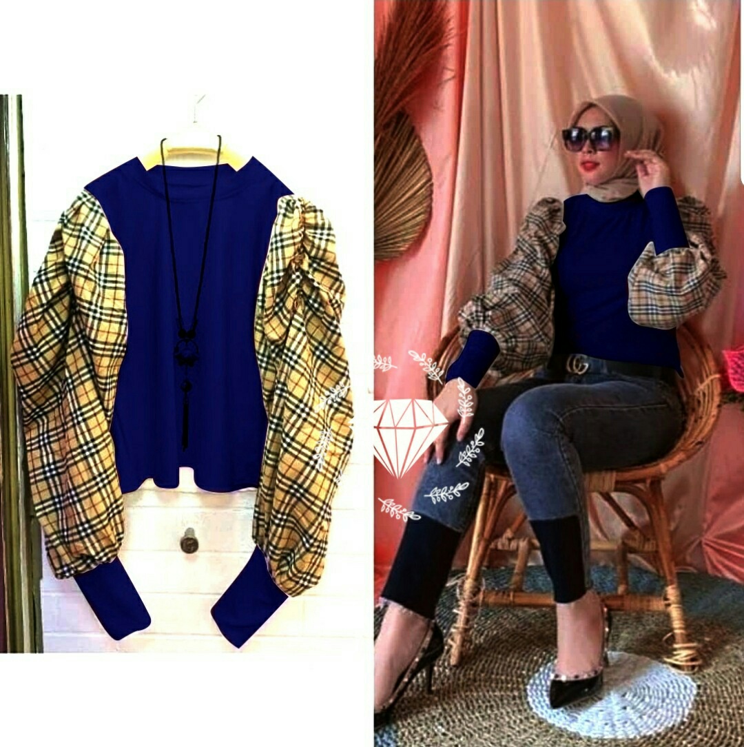 Candy Fashion Blouse Balon Cod Atasan Wanita Baju Muslimah Blouse Muslim Wanita Blouse Wanita Tangan Model Puff Kekinian Lazada Indonesia