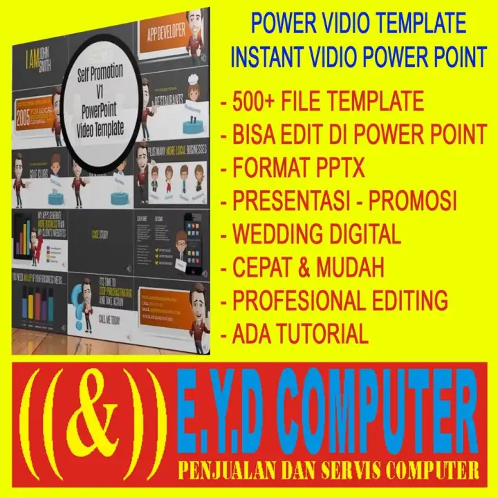 Power Vidio Template Tm Pvt052 Power Point Instant Vidio Templete Powerpoint Edit Pptk Promosi Presentasi Lazada Indonesia