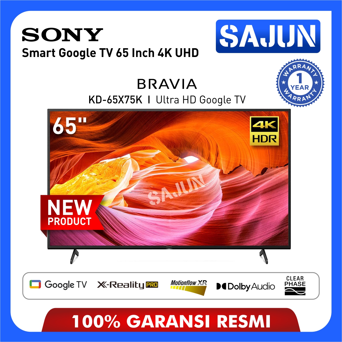 SONY BRAVIA 65X75K 4K UHD HDR Smart Google TV 65 Inch KD-65X75K ...