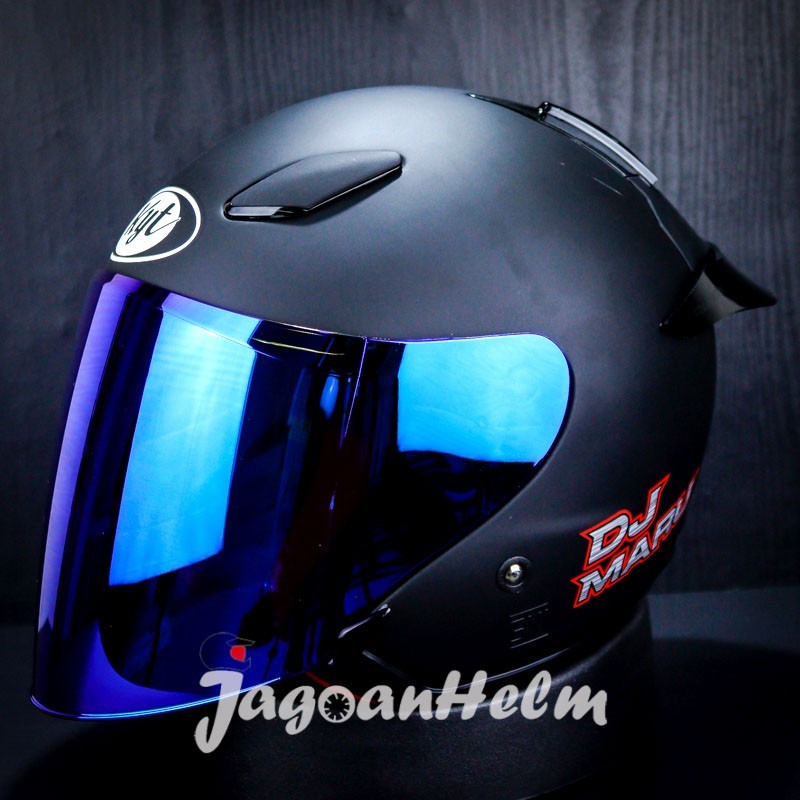 HELM KYT DJ Maru Solid DJMaru hitam dop PAKET GANTENG / helm pria keren