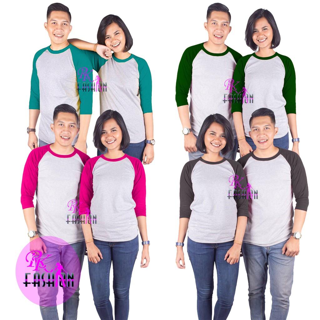 Raglan 3/4/kaos polos raglan 3/4 pria,wanitaabu tosca,L () (abu tosca,L)