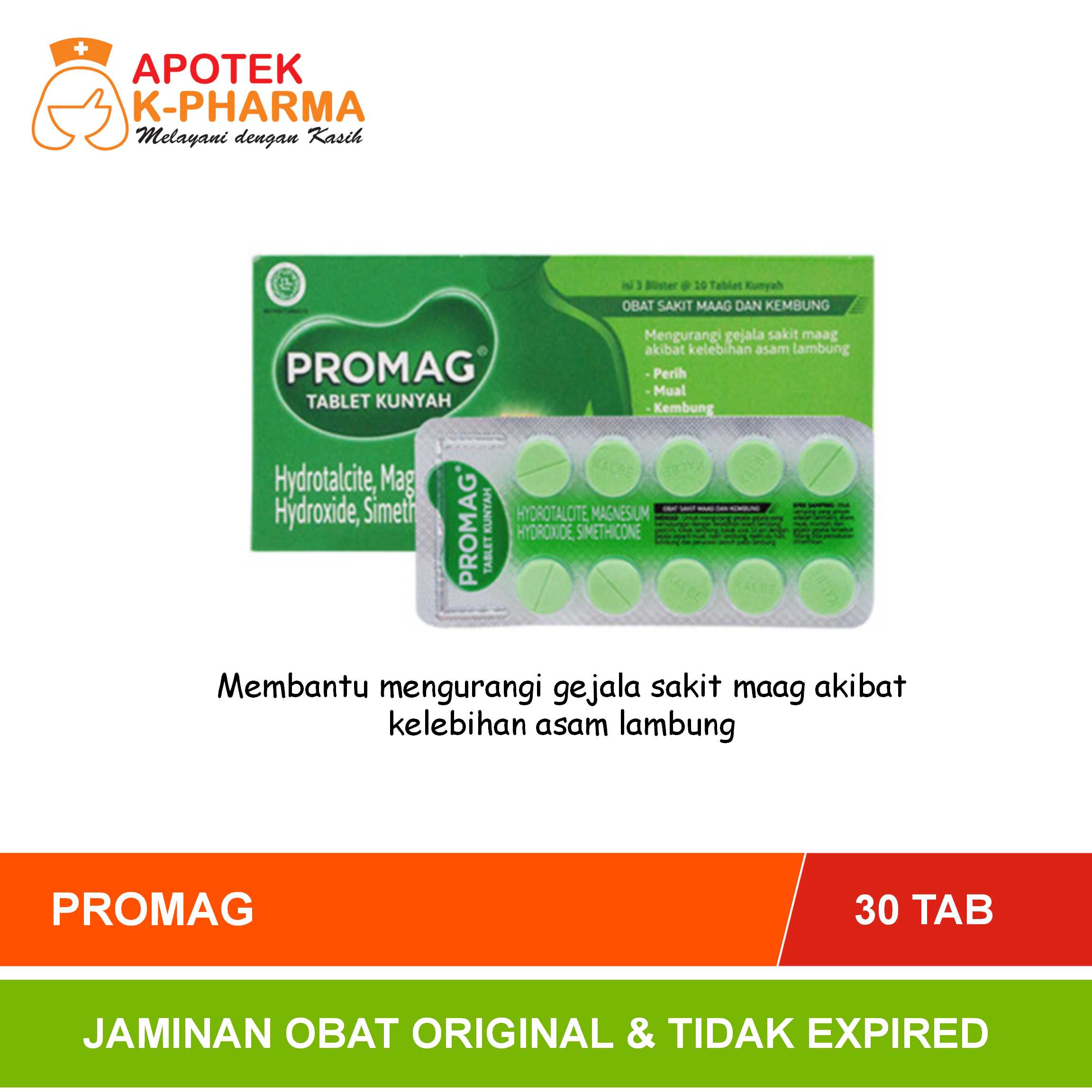 Promag Box Isi 30 Tablet Obat Maaq Original Kalbe | Lazada Indonesia